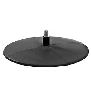 Linsenteller, bezogen Leder/Stoff