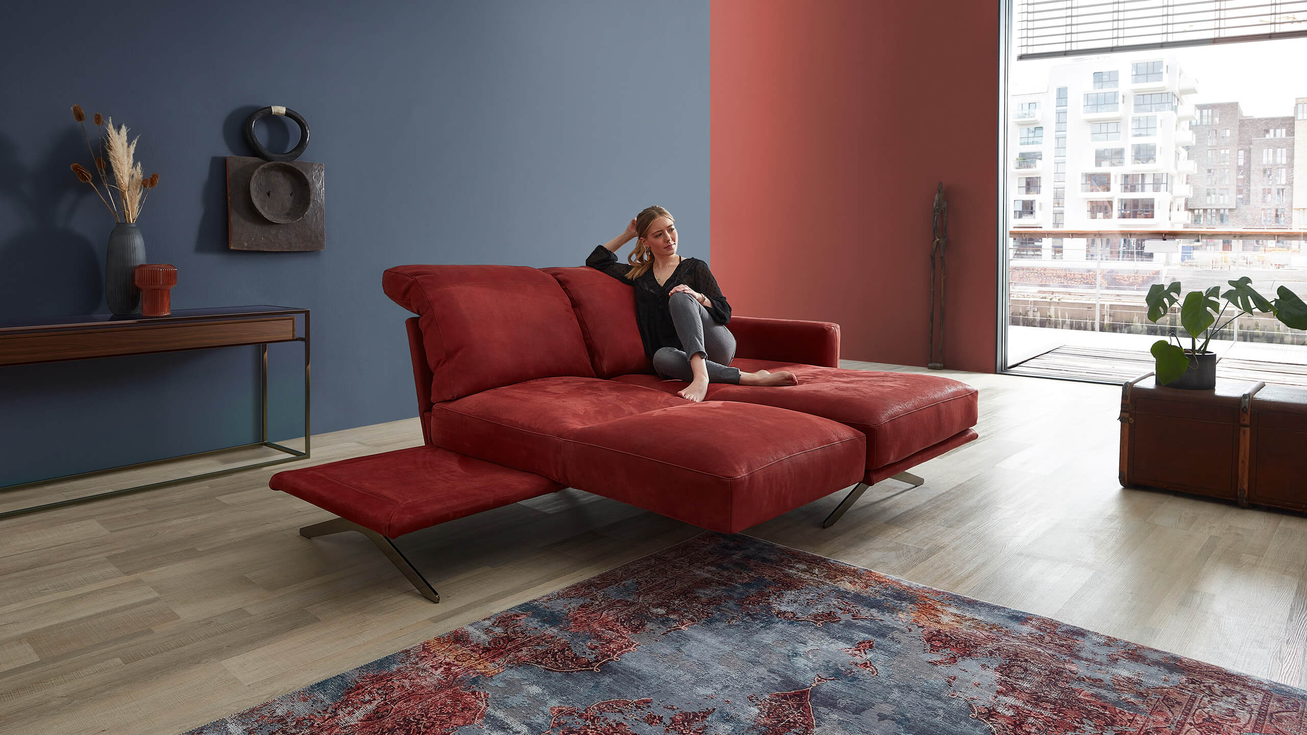 Cilia Funktionssofa Relax Nubukleder Reno