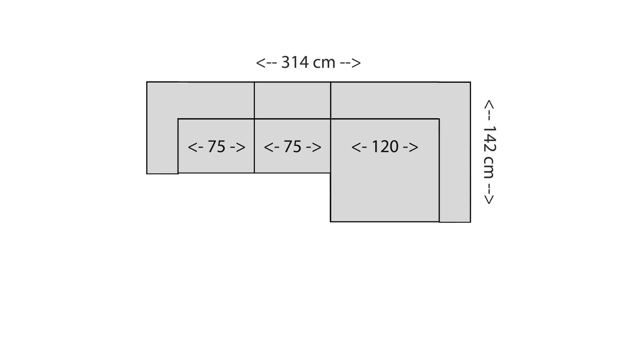 Dakota Ecksofa M Ottomane Skizze