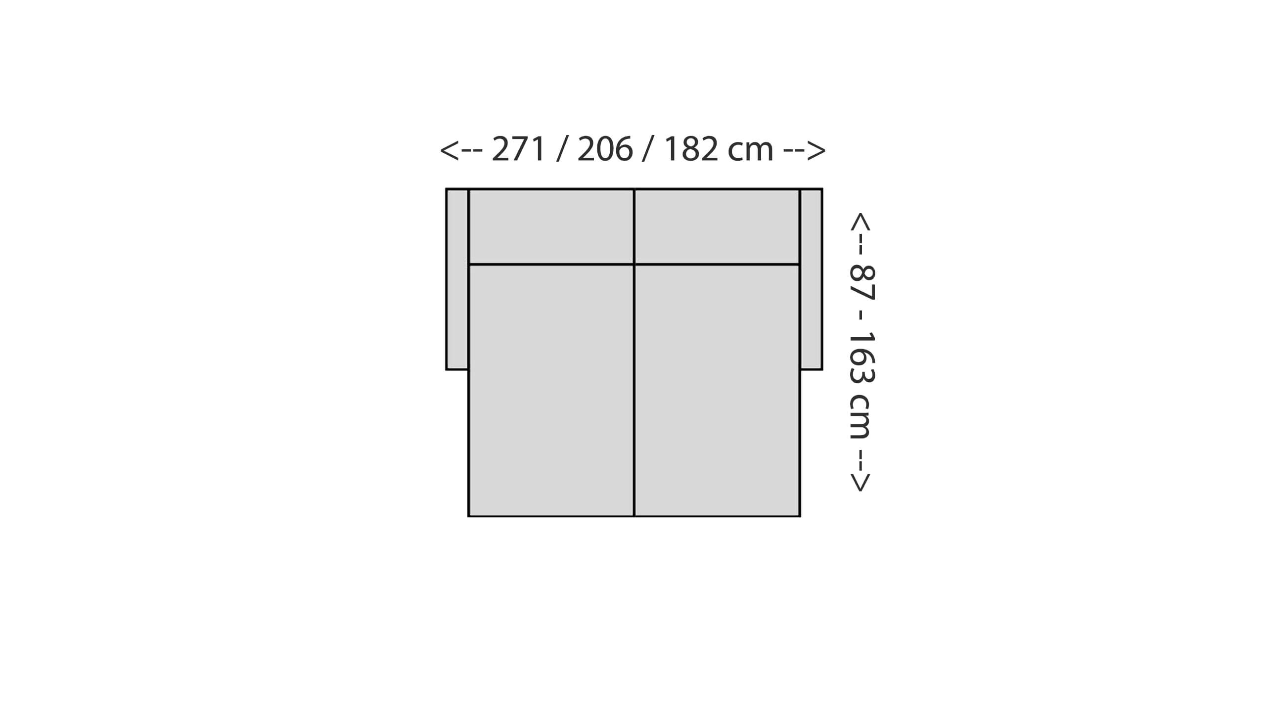 Typenplan zum Cortina Relaxsofa