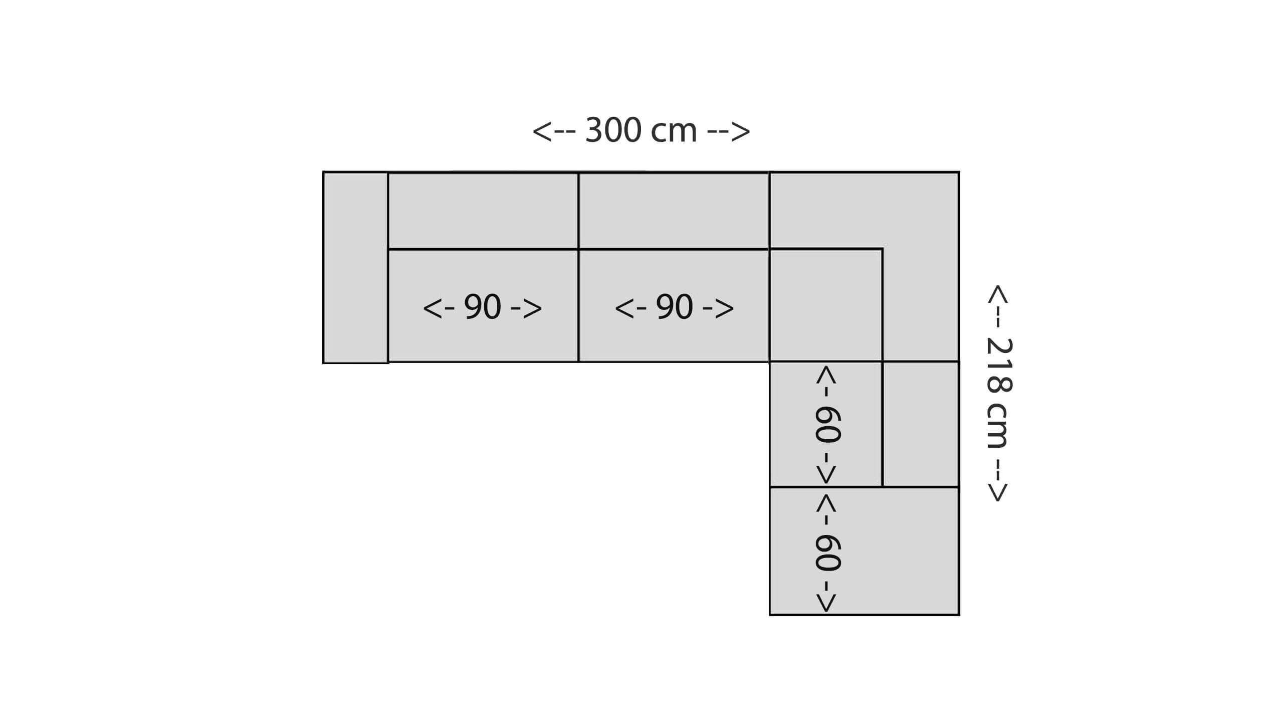 Dakota Ecksofa L 120 Skizze