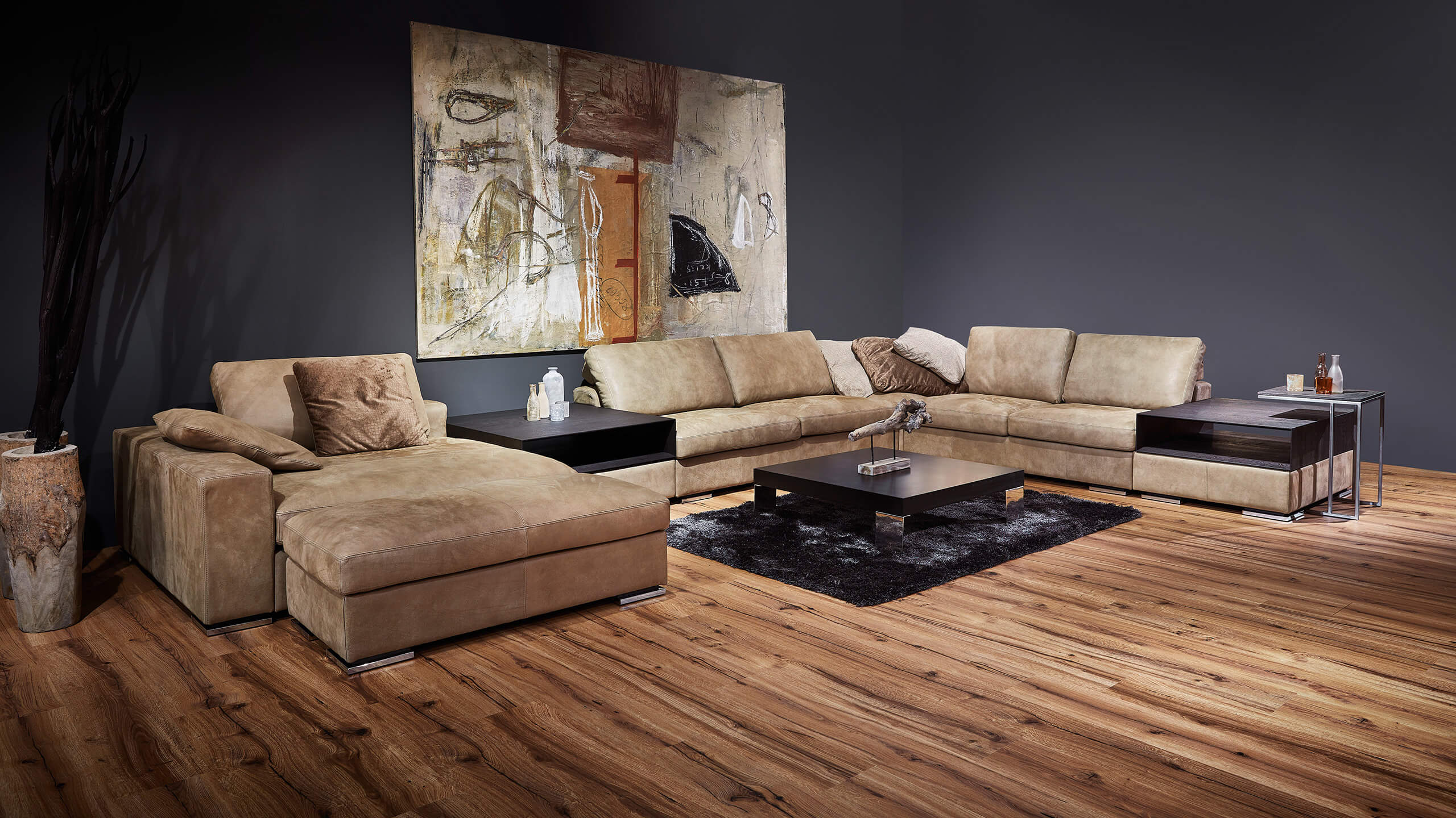 Dakota Wohnlandschaft L mit Ottomane links