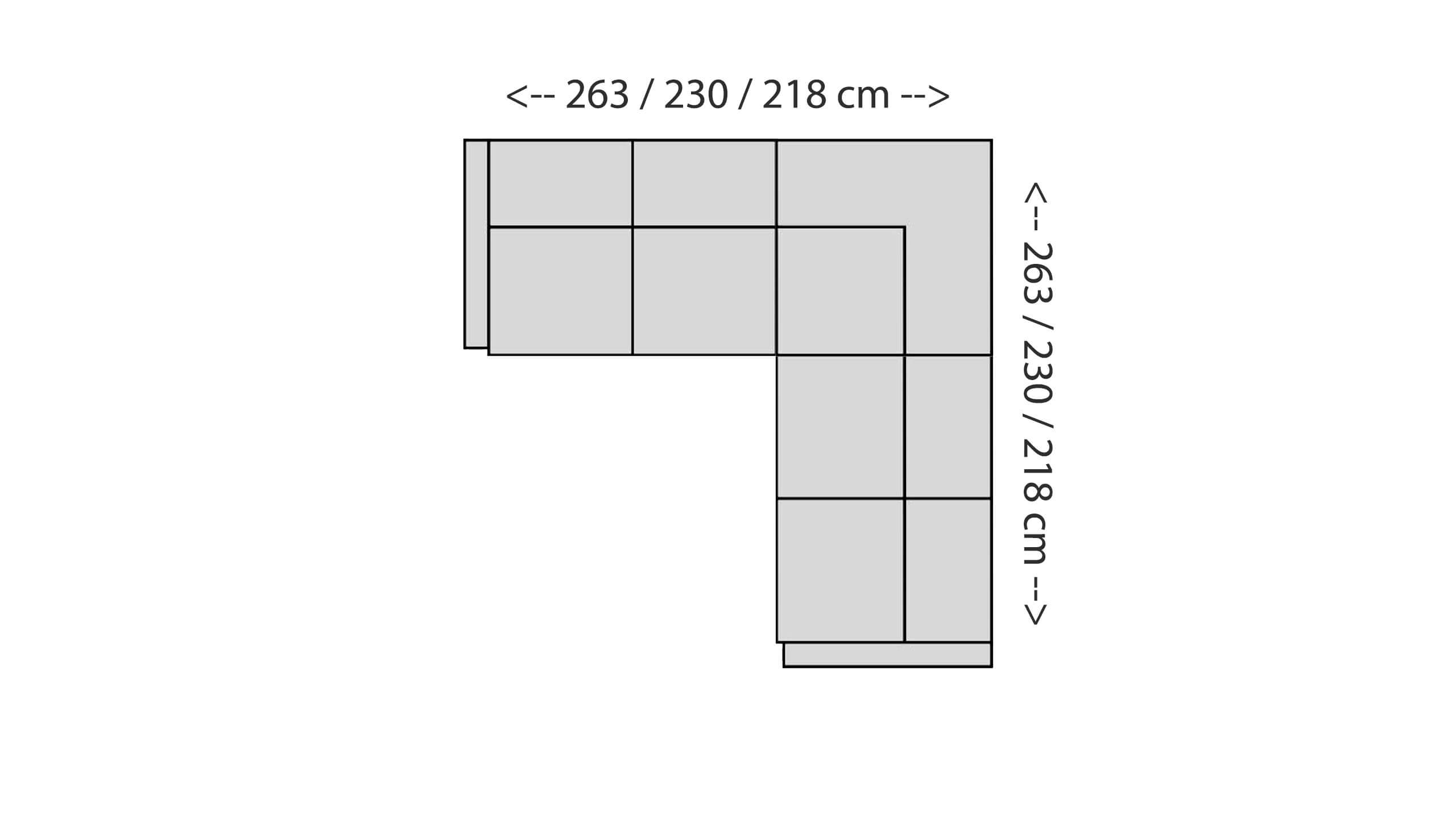 Paloma Ecksofa gleichschenklig 2-Sitzer Skizze