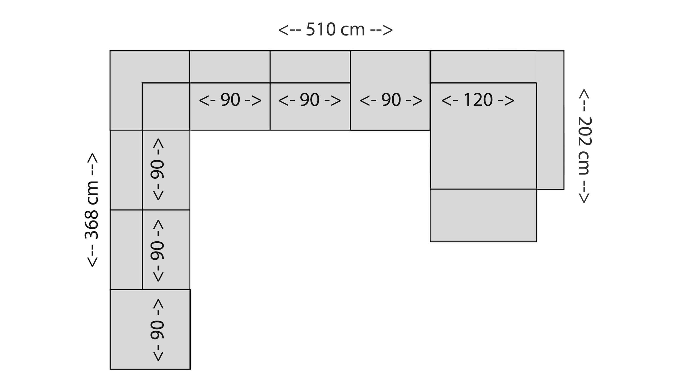 Dakota Wohnlandschaft L Skizze