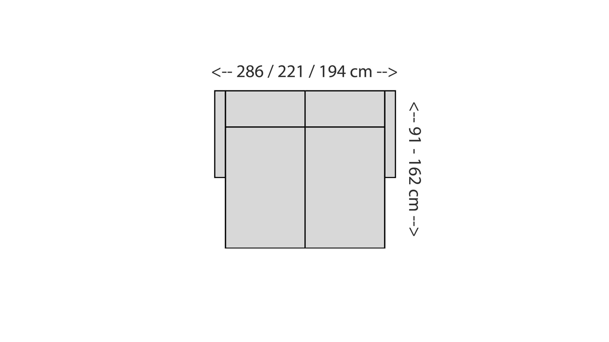 Paloma 2,5-Sitzer Relax Skizze