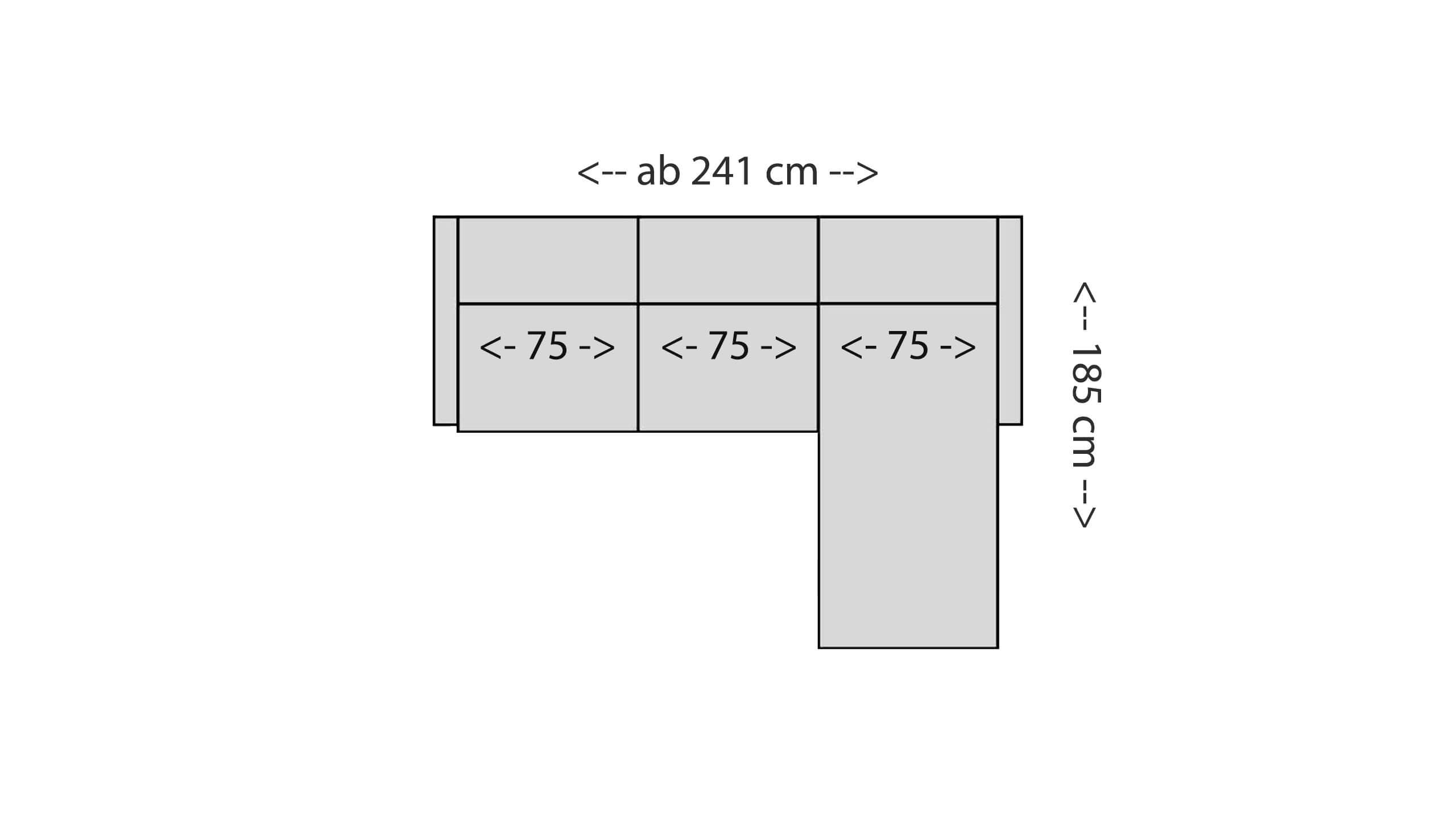 Avant 2,5-Sitzer mit Longchair Skizze
