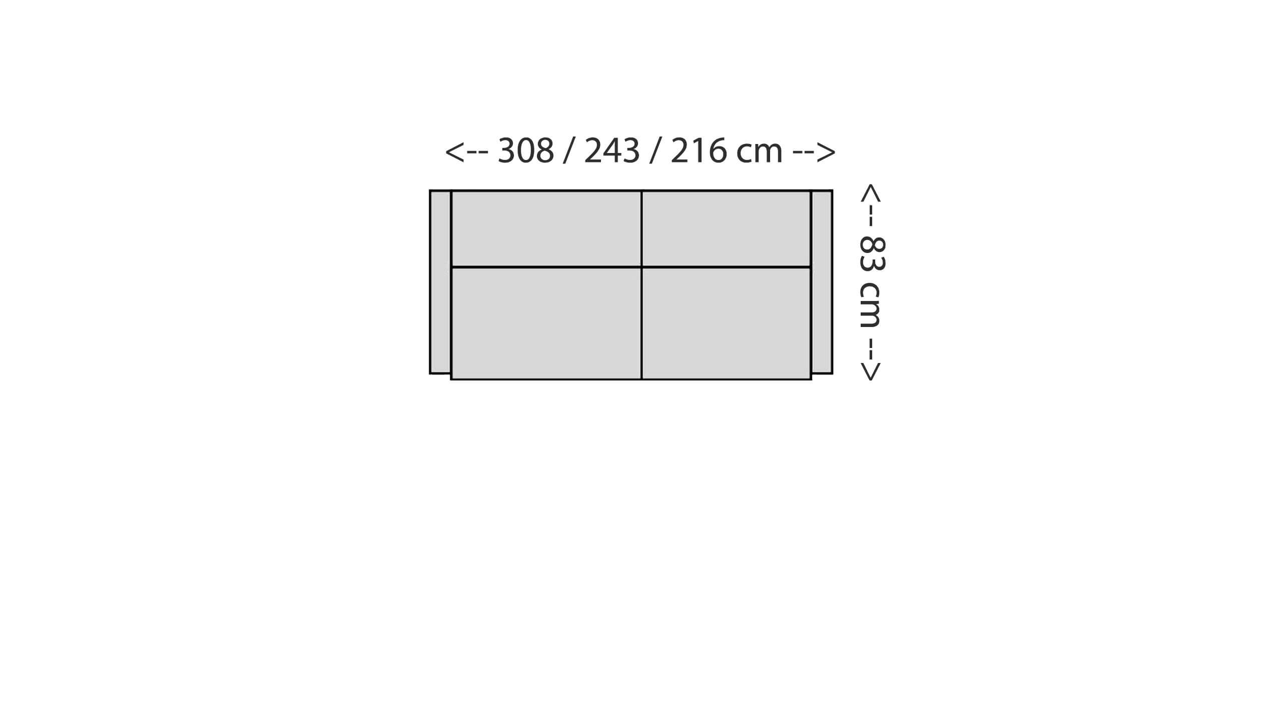 Cortina Sofa Dreisitzer Skizze